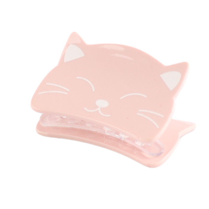 Cat Face Pink Hair Claw Clip