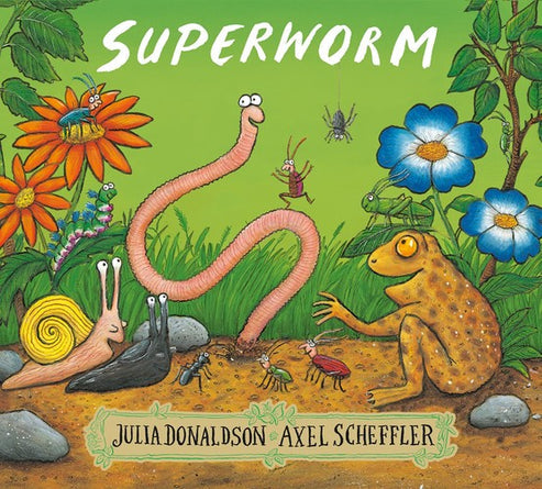Front cover of Superworm picture book by Julia Donaldson and Axel Scheffler