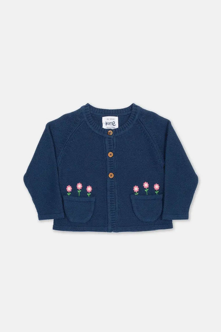 Navy Flower Cardi