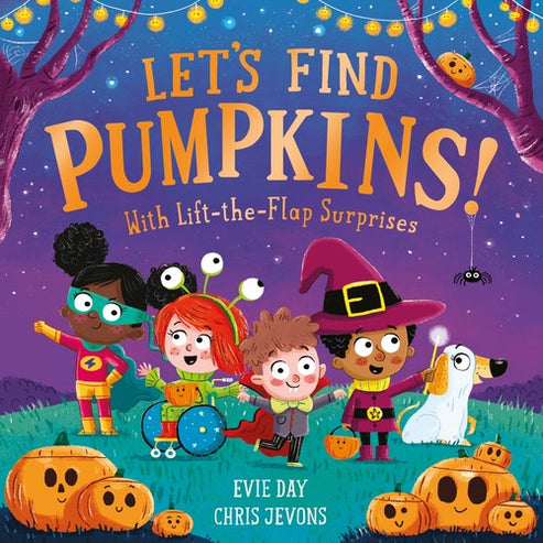 Front cover of Let's Find Pumpkins! lift-the-flap Halloween book from Hodder Children's Books