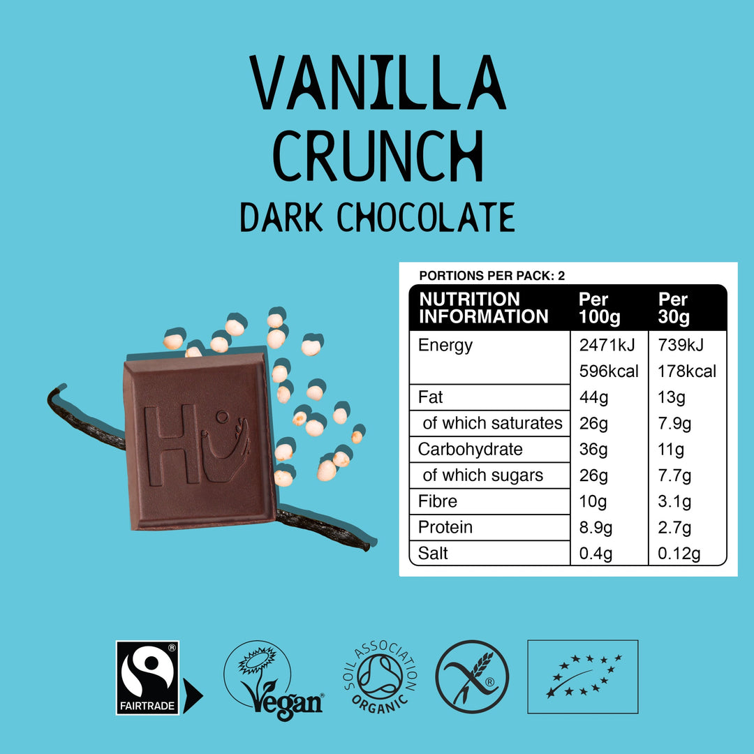 HU Organic Vanilla Crunch Dark Chocolate 60g