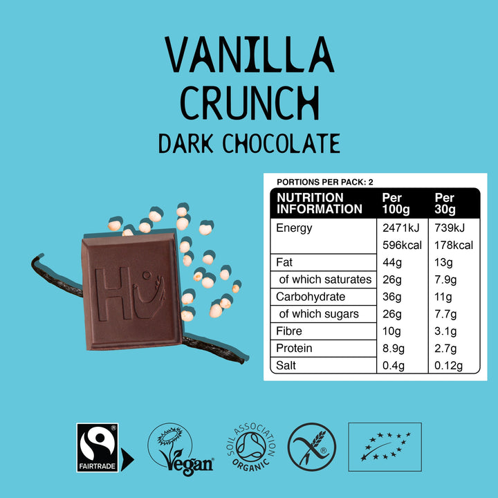 HU Organic Vanilla Crunch Dark Chocolate 60g