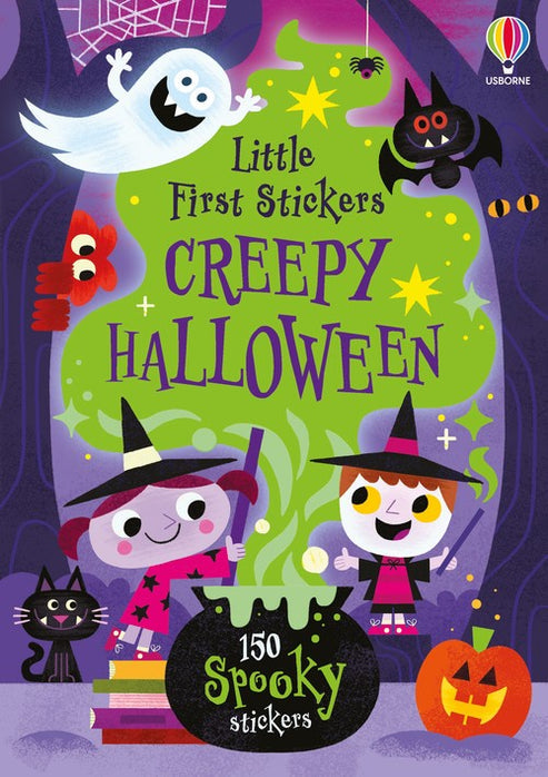 Front cover of Little First Stickers Creepy Halloween sticker book from Usborne