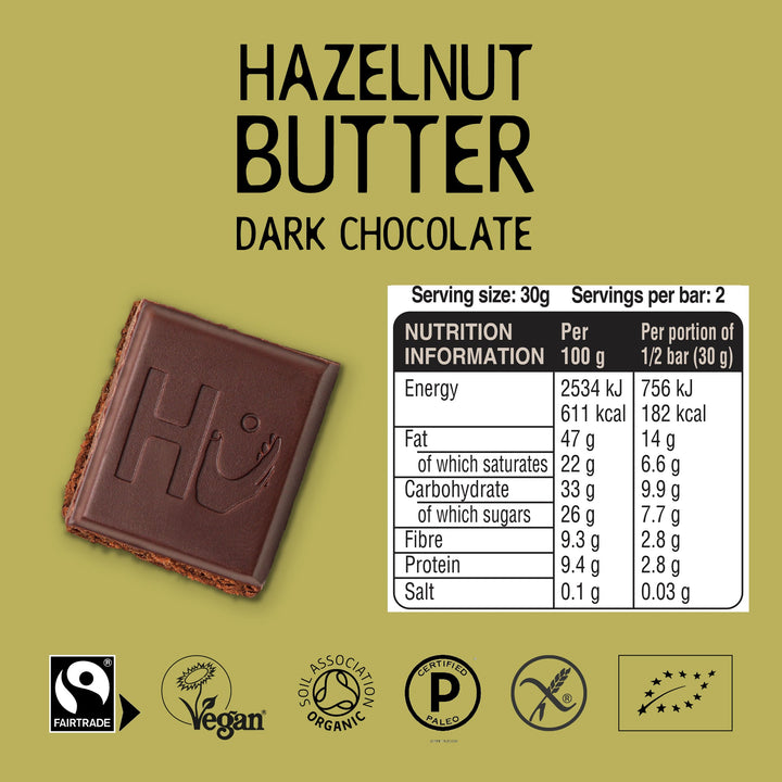HU Organic Hazelnut Butter Dark Chocolate 60g