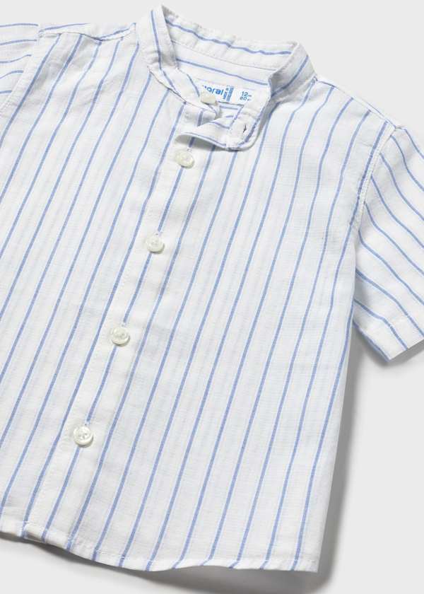 Mayoral Linen White Blue Striped Shirt 1111
