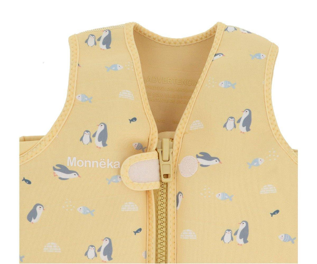 Children's Swim Float Vest - Yellow Penguins