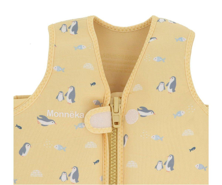 Children's Swim Float Vest - Yellow Penguins