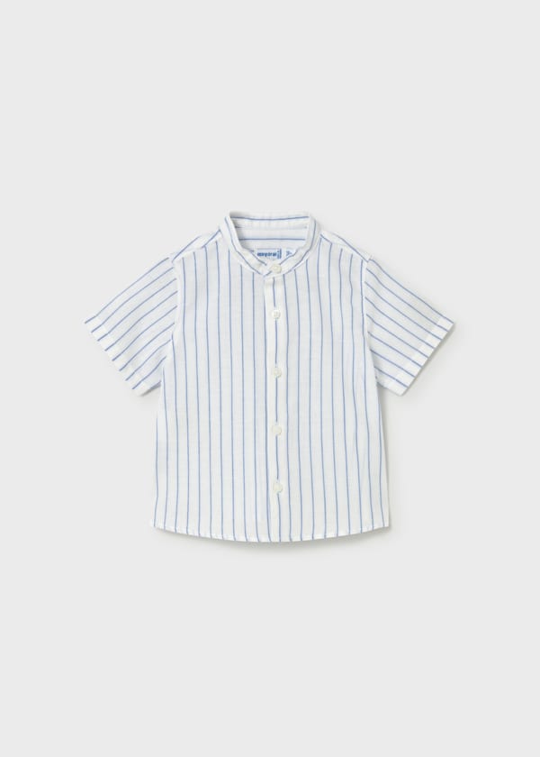 Mayoral Linen White Blue Striped Shirt 1111