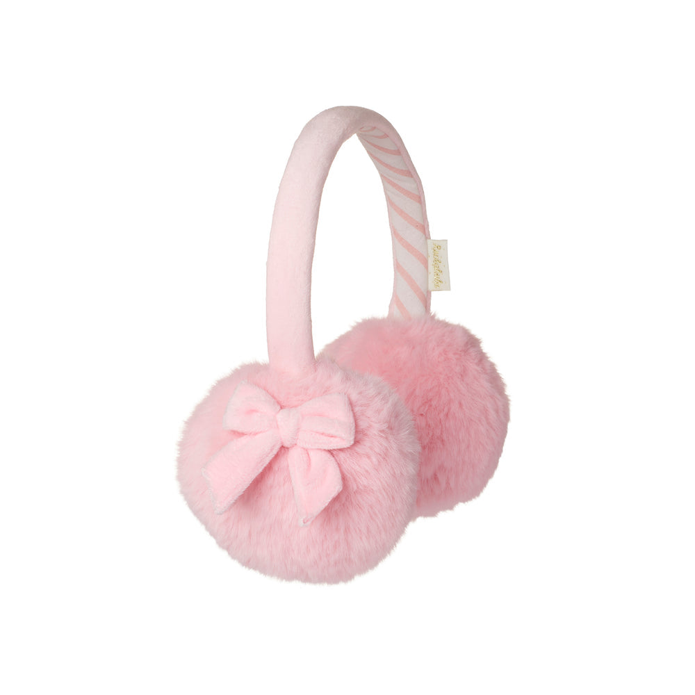 Rockahula Pretty In Pink Bow Earmuffs - soft pink faux fur with bow, photo 1