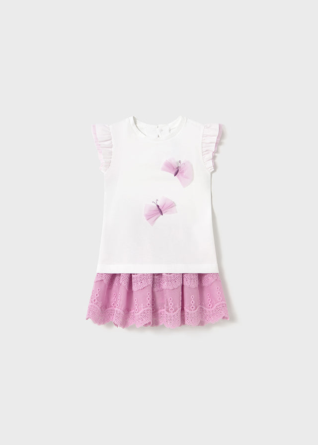 Mayoral Pink Tulle Skirt and Top Set 1929