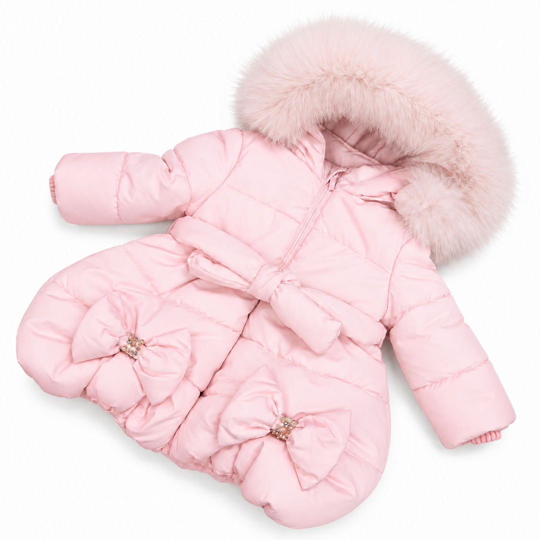 Bimbalò pink coat for baby and toddler girls, additional product photo