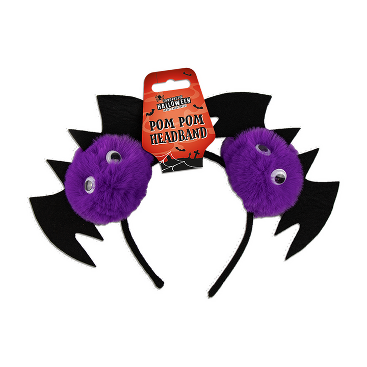 Halloween purple bat headband for kids and adults, second view