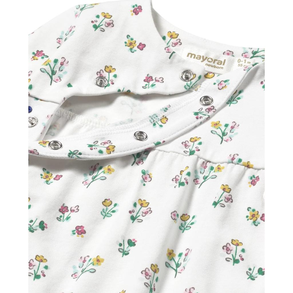 Mayoral Floral Jade Romper with Foot Covers 1753