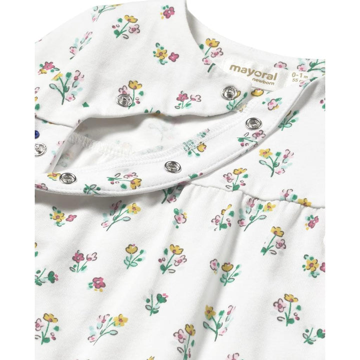 Mayoral Floral Jade Romper with Foot Covers 1753