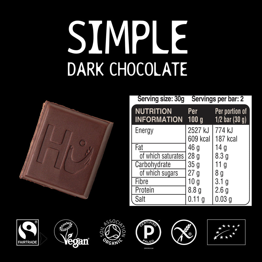 HU Organic Simple Dark Chocolate 60g