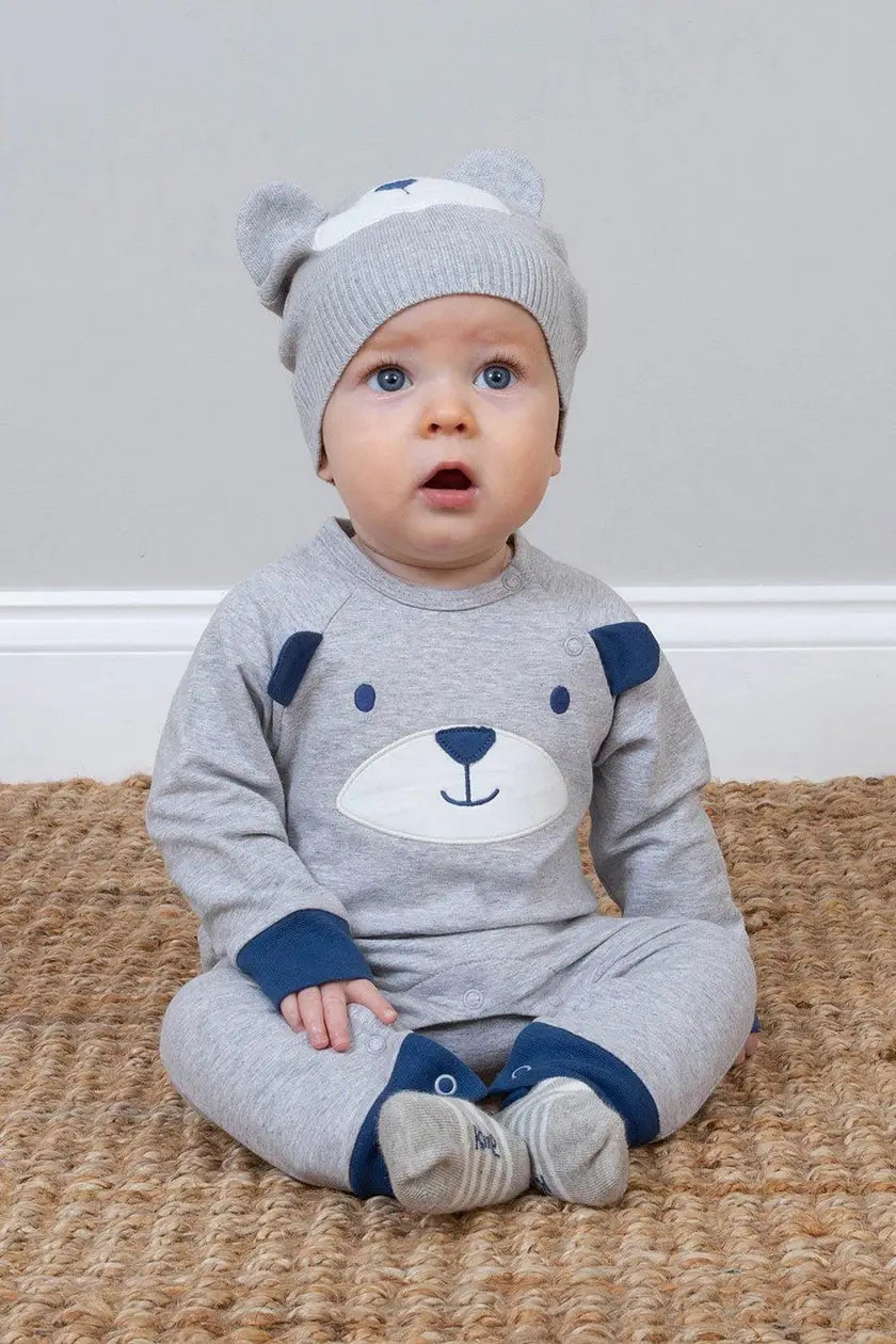 Kite Otterly knit organic cotton baby hat, detail view
